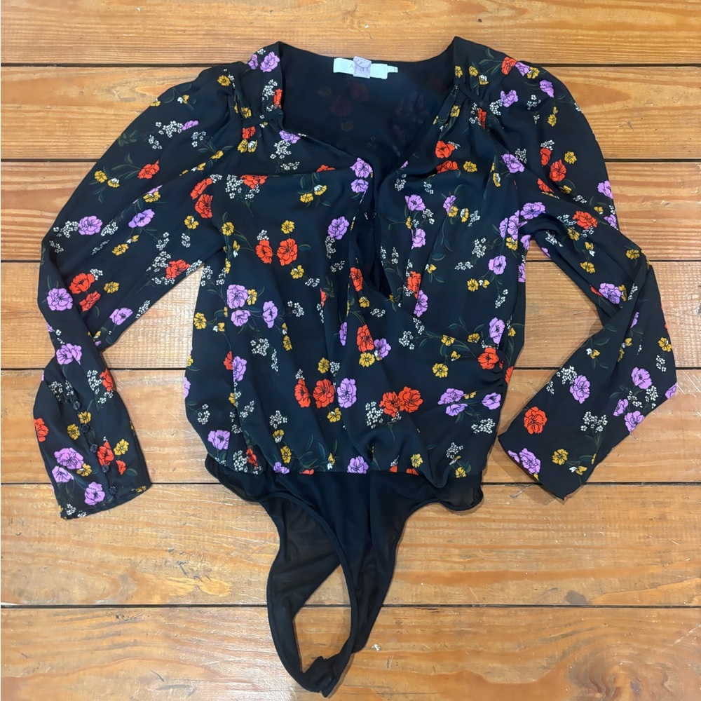 (488)+FLORAL BLOUSE BODYSUIT+